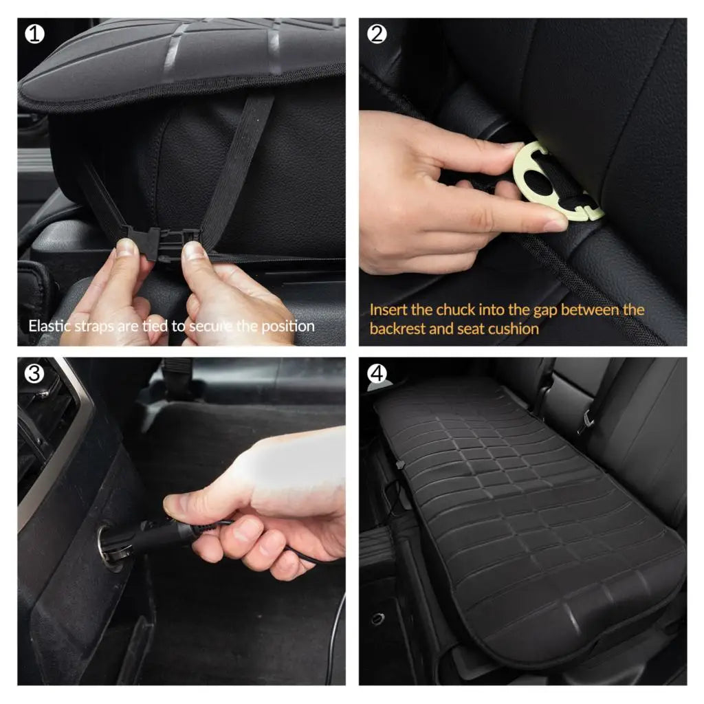 Car 2nd Row Heated Rear Seat Cover Cushion Warmer Pad 12V 24V Universal Winter Warming Heater Protector Accessories